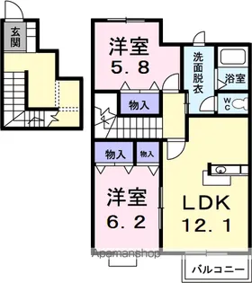 ファミールウツベ Ⅲ【2階】の間取り