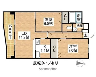 イーストオーク41【2C号室】の間取り