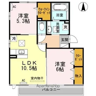 ラヴィーダ A棟【1階】の間取り