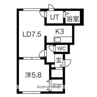ウェンディクレセントⅡ【102号室】の間取り