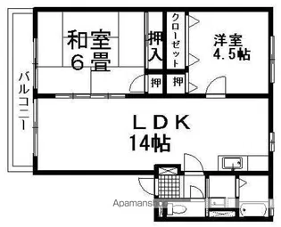 レトア立願寺B【202号室】の間取り