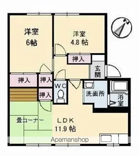 コスモタウン森岡 A棟【1階】の間取り