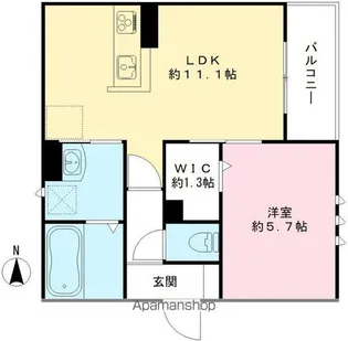 SUN RING JOSHIN【202号室号室】の間取り