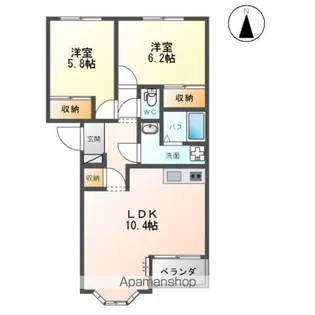 ピュアハート【2階】の間取り