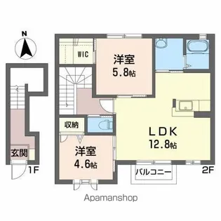 トリプルエイト【202号室】の間取り