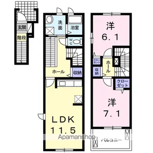 ラフィナート D【2階】の間取り