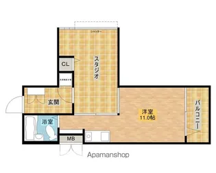 QUADCOURT(クワッドコート)【1-C号室】の間取り