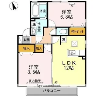 グランシャリオ A棟【1階】の間取り