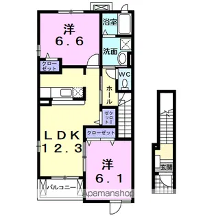 クラ-ル白山【2階】の間取り