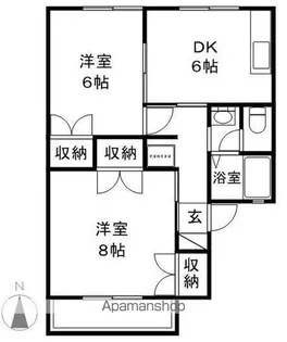 ルーガル・リンド若宮 A棟【2階】の間取り