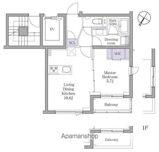 イプセ白金【1階】の間取り