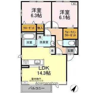 アムール F棟【2階】の間取り