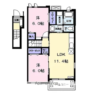 プラシード Ⅱ【2階】の間取り