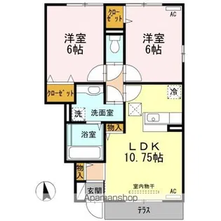 ディールーム清水東町II【1階】の間取り