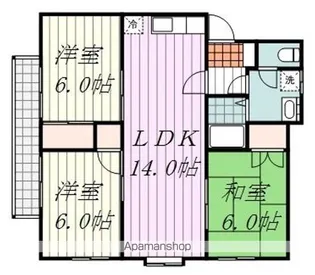タガミコーポⅡ【101号室】の間取り