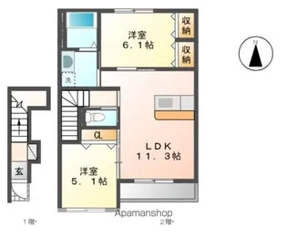 シティハイツABEⅤ【2階】の間取り