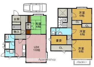 大阪府豊中市西緑丘3丁目【一戸建】の間取り