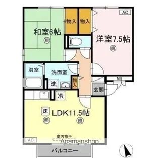 ファミール三軒屋 A棟【1階】の間取り