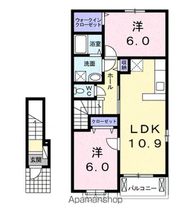 ピーメイルB【2階】の間取り