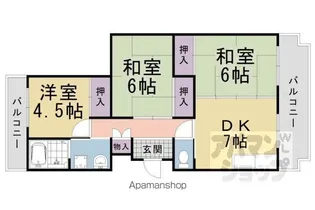 洛西北福西市営住宅【27103号室】の間取り