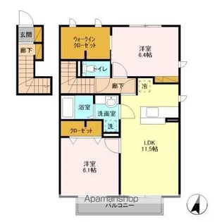 ハウス四季Ⅱ【2階】の間取り