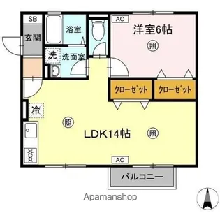 ベルデュール B棟【1階】の間取り