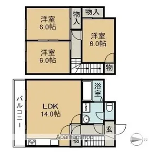 シャトー東山【4階】の間取り