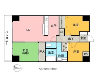 スカイコート上杉【10階】の間取り