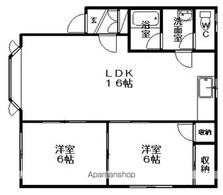 ハイツ南が丘B【203号室】の間取り