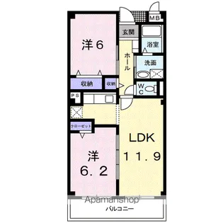 サニーヒル仙台南【3階】の間取り