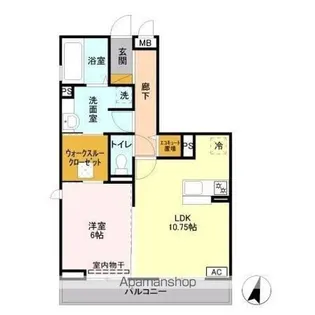 ベルレージュ・パルコ【1階】の間取り