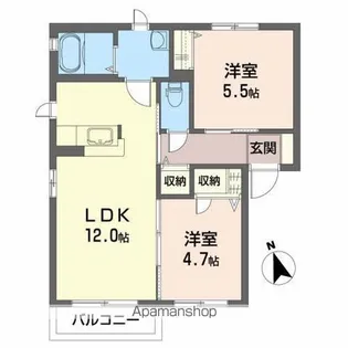セレーノ東雲【1階】の間取り