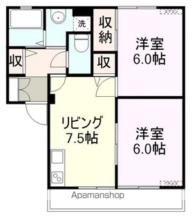 ラフィネ際波【102号室】の間取り