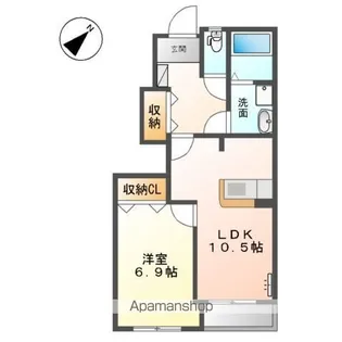 ウエストシティー【102号室】の間取り