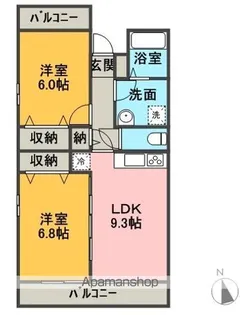 ラフィーネ弐番館【304号室】の間取り