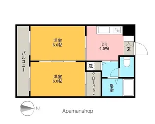 アルデール宮町【505号室】の間取り