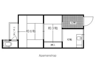洛南荘(第一・二)【1棟1号室】の間取り