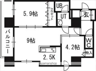 クレジデンス札幌・南4条【2階】の間取り