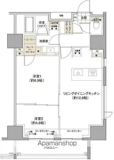 パークハビオ東中野【13階】の間取り