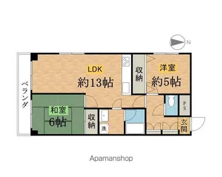 八王子明星パレス【203号室】の間取り