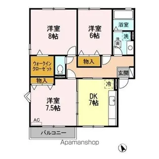 ウエストヴィレッジ ABCDEFGH【2階】の間取り