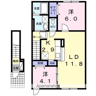 ウェルピア ピープルストリート【2階】の間取り