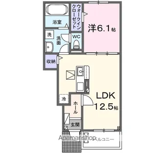 クレリア西伊場【1階】の間取り