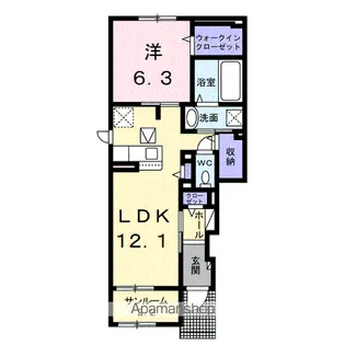 プレミール【1階】の間取り