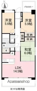 オリーブパレス松縄【3階】の間取り