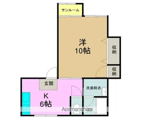 メゾンソレイユ【3号室】の間取り