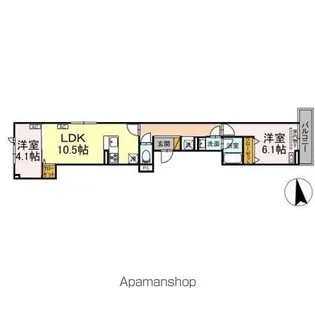 セレスティア北加平【3階】の間取り