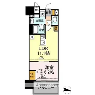 PARK AVENUE EAST【5階】の間取り