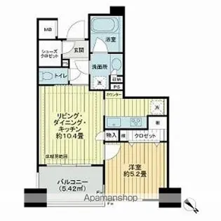 ライオンズタワー五反田【201号室】の間取り