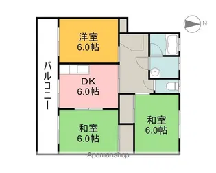 サンハイツ井東【3階】の間取り